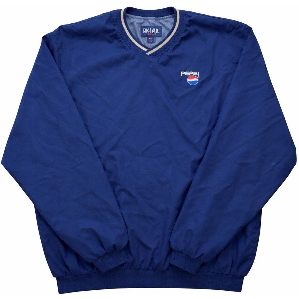 Vintage 90s Pepsi King Louie Pullover Windbreaker Jacket Embroidered Logo XXL
